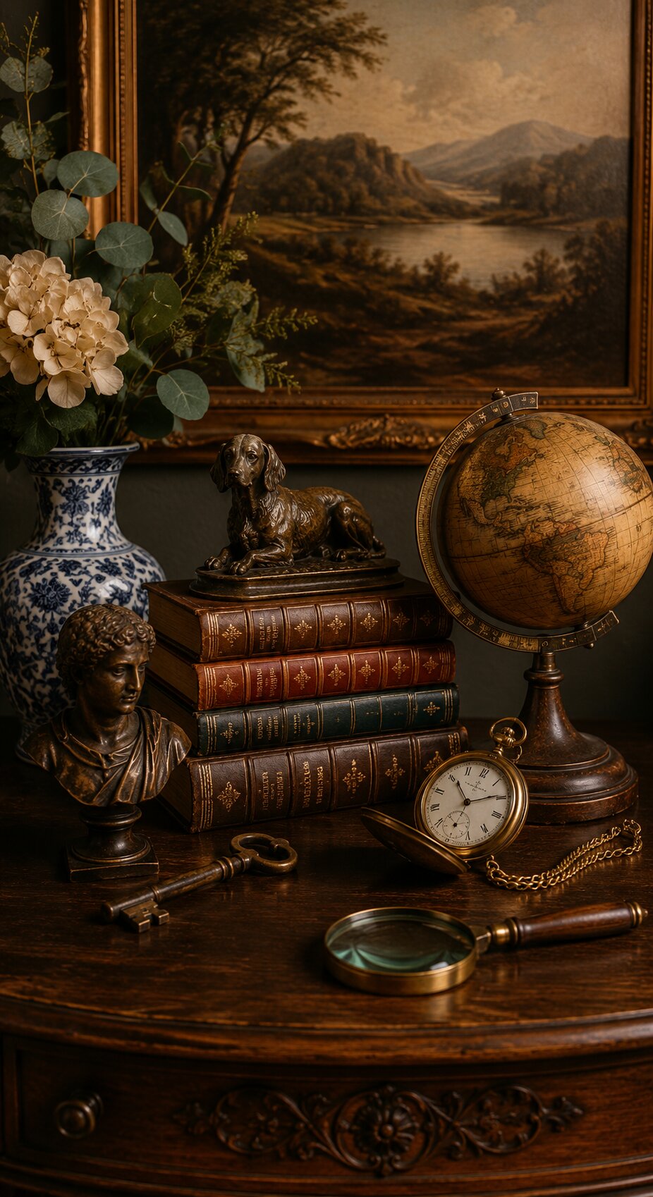 Antique clock portrait